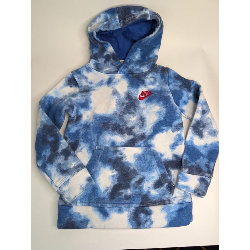 Nike Cloud Fleece Blue Tie-Dye Pullover Hoodie 4 Age 3-4yrs